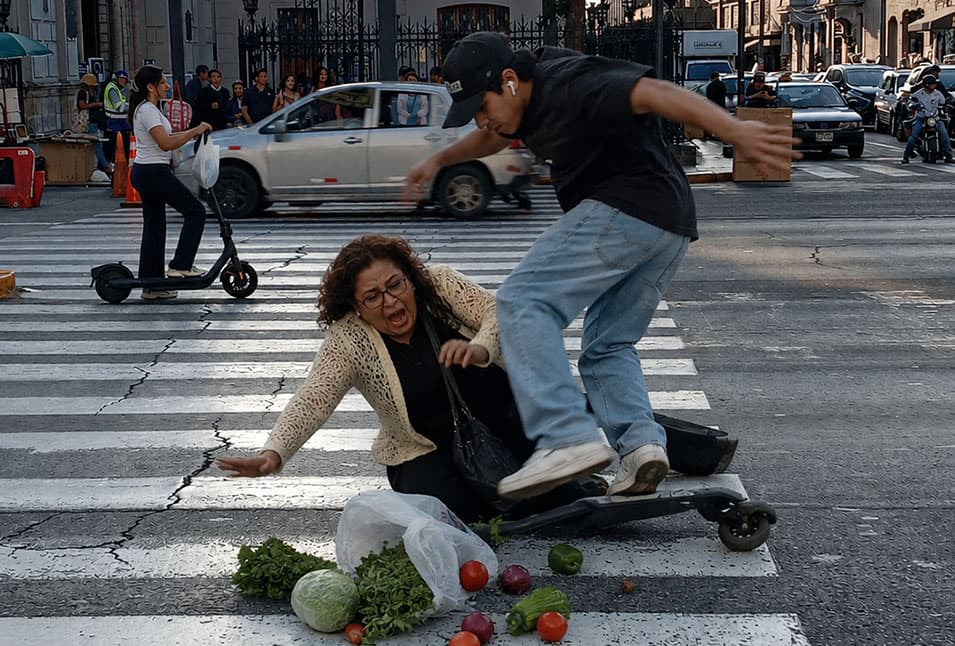 Nadie está libre de ser atropellado en el centro de Lima